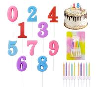 20 Pièces Bougies Anniversaire, Bougies-Chiffres D’anniversaire 0 à 9, Bougie Gateau Anniversaire Torsadées, Birthday Candles Numbers, pour Anniversaire de Mariage et Fête