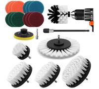 20 Pièces Brosse Nettoyage Perceuse Multifonctionnel Brosse Visseuse Nettoyage Kit pour Salle de Bain Cuisine Blanc.