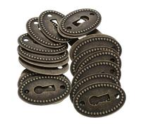 20 Pièces Cache-serrure Noir Antique Ovale en Alliage de Zinc | Finition Laiton Antique, Protection du Bois Autour des Ouvertures, Pose Simple, Portes et Chevets