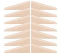 20 Pièces Cale de Porte en Bois Triangle Antidérapante | Format 10,2x3x3cm, Surface Poncée, Usage Bureau et Salle de Bain, Sols Moquette ou Ciment