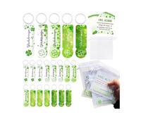 20 Pièces Cle Jeton Caddie Personnalisé Acryliques, Porte-bonheur et merci pour tout jeton de shopping, Jetons de Caddie Multifonctionnels Sacs en organza et cartes de vœux, Cadeau d'adieu (Vert A)