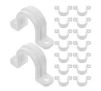 20 pièces Colliers en U pour Tuyaux PVC Blancs, 25mm, Installation facile | Conception à Deux Trous Fendus, Maintien Anti-Desserrage, pour Conduits PVC, Toilettes Intérieures et Plomberie