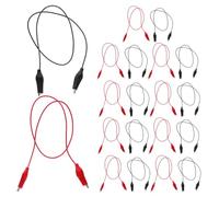 20 Pièces Cordons de Test à Pinces Crocodiles Doubles, PVC | Isolation Renforcée, Connexion Rapide et Courant Stable, pour Électronique et Dépannage sur Banc