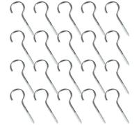 20 Pièces Crochet à Visser M6 x 50mm en Acier au Carbone, Piton à Visser Nickelé pour Suspension, Vis à Œil Robuste pour Plantes, Lampes et Bricolage, Fixation Murale et Plafond