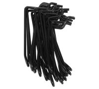 20 pièces Crochet Double pour Panneau Perforé en Acier Inoxydable noir | Bras Double, Ouverture Ergonomique, pour Outils et Fournitures, Rangement Mural Cuisine ou Atelier