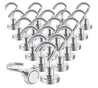 20 Pièces Crochet Magnetique Aimant Puissant Neodyme Crochet pour Frigo Cuisines Bureau École de Croisière Robuste