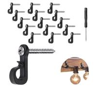20 Pièces Crochets Q-Hanger avec Jeu de Tournevis Kit, Crochets de Suspension pour l'Intérieur et l'Extérieur Faciles à Libérer pour la Lumière LED Extérieure, pour les Lumières de Noël, la Fête du No