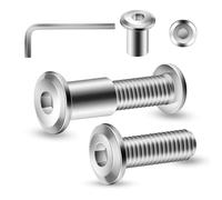 20 pièces de vis de connexion M5 x 20 mm, vis à douille, vis de meubles, connecteurs de meubles, connecteurs d’armoire pour meubles, armoires (20 x vis de meubles, 20 x écrous à douille, 1 x clé à six