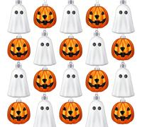 20 pièces Décorations d'Halloween Citrouille Arbre Effrayant - Ornements Suspendus Fantôme Citrouille Effrayant en Bois, Convient pour les Fêtes Intérieures/Extérieures, Pendentifs de Décoration de la