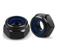 20 Pièces Ecrou M8 Inox | Jeboler Noir Écrou Nylstop Inox 8mm Ecrou Frein Acier Inox A2 V2A, DIN 985 Ecrous Hexagonal de Blocage en Nylon Filetage Métrique Standard Écrous Frein M8