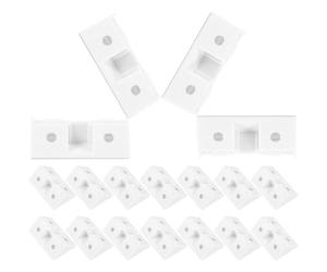 20 Pièces Équerre à 90 Degrés en Plastique Blanc pour Meubles | Connecteur D’angle Robuste, Surface Lisse et Pose Facile, Support Stable pour Bois et Comptoir