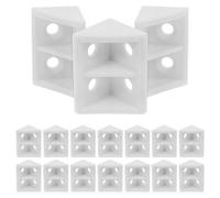 20 Pièces Équerre D'angle Renforcée en Plastique Blanc, 4 Trous | Support de Placard et Tiroir, Installation Facile, Stabilité Renforcée, Usage Maison, Design Moderne, Lot Pratique
