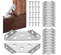 20 Pièces Équerre Métallique Trapézoïdale en Acier Inoxydable | Installation Simple, Usage Maison et Bureau, Vis Incluses, Format Renforcé pour Assemblage Stable