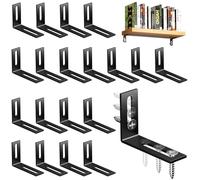 20 pièces Équerres Métal Noir, Connecteurs d'Angle Trou Oblong, Équerres Métalliques 90 Degrés, 60 X 40 mm Équerres de Chaise Équerres de Fixation Réglables, Équerres de Montage L Équerres d'Étagère