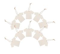 20 Pièces Étiquettes en Bois Forme T-shirt avec Ficelle | Bois et Corde de Chanvre, Format Beige, Étiquettes Vierges pour Marquage et Emballage, Lot Créatif