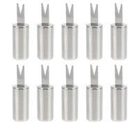 20 Pièces Fourche à Maïs en Acier Inoxydable Compacte | Portable, Finition Soignée et Robuste, pour Maïs et Fruits, Usage Barbecue ou Pique-niques, Argenté