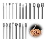 20 Pièces Fraises Rotatives HSS 1/8'' (3mm) Tige Fraise Carbure Meche Acier Rotatif Fichiers Mèches Compatible avec Dremel Outil Rotatif pour Bois Gravure Métal Meulage Polissage Perçage Coupe Travail