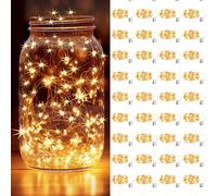 20 pièces - Guirlandes lumineuses à piles LED Mini Fairy Lights Clignotantes Fil de cuivre Lucioles Lumières scintillantes pour bocaux en verre, mariage, fête, centre de table, décorations. Guirlandes