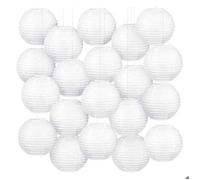 20 pièces-lanternes en papier blanc décoration de fête de mariage décoration de lanterne suspendue blanche YYV