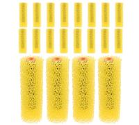 20 pièces Manchon Rouleau Éponge Texturé Jaune 10,5x3,5x3,5cm pour murs | Grain Large, Prise Sûre, Joint Renforcé, pour Pierre, Béton, Plafonds et Textures Intérieures