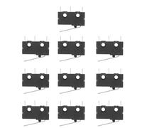 20 Pièces Micro Interrupteur à Levier 5a 125 250v, Plastique Noir | Pack Valeur en Gros, Pièces de Rechange, Trois Leviers Longs, pour Petits Appareils et Panneaux de Commande