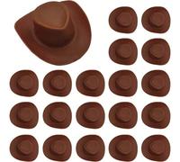 20 pièces Mini chapeau de cowboy marron, fournitures artisanales, parfait pour les projets DIY, les décorations de fête et les célébrations sur le thème de l'Ouest 10 morceaux,mini chapeau de cowboy m