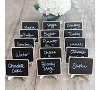 20 pièces Mini tableaux noirs d'affichage, panneaux de décoration pour la maison, mini tableaux d'affichage en bois, convient pour le mariage, les fêtes, l'affichage de la cuisson, l'hôtel, les banque
