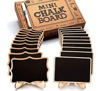 20 pièces Mini tableaux noirs d'affichage, panneaux de décoration pour la maison, mini tableaux d'affichage en bois. Convient pour les mariages, les présentations de pâtisserie, les hôtels, les fêtes,