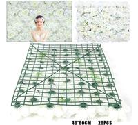 20 pièces mur de fleurs artificielles mur de roses, bricolage lieu de mariage décor de fond partie blanche