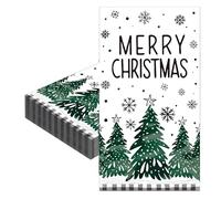 20 Pièces Noël Serviettes en Papier Jetables,40x33cm Doux Serviette Sapin de Noël Vaisselle Jetable Recyclable Décoration de Table Restauration Dîner,Serviette pour Fournitures Fête de Noel