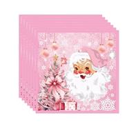 20 Pièces Noël Serviettes en Papier Jetables,Doux Serviette Rose Flocons de Neige Vaisselle Jetable Recyclable Décoration de Table Restauration Déjeuner Dîner,pour Fournitures Fête de Noel