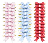 20 pièces Nœuds de ruban satin torsadés pour l'emballage de cadeaux, bouteilles de champagne, gâteaux, sacs de friandises, artisanat DIY, cadeaux de mariage, douche de mariée, Noël, anniversaire, fête