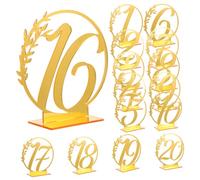 20 Pièces Numéros de Table Mariage en Acrylique Doré, Lot Élégant | Numero Table Mariage, Décoration de Salle, Surface Lisse Facile à Nettoyer, pour Grands Événements et Tables