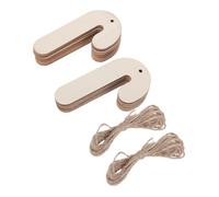 20 Pièces Ornements Suspendus en Bois Vierge Ambiance Noël | Surface Lisse Naturelle en Bois, Trous Pré-percés avec Ficelle Incluse, pour Ateliers Créatifs