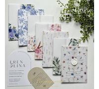 20 pièces Papiers transparents à motif floral aquarelle et feuilles, convient pour les invitations de mariage 5"X7", pochettes en papier transparent, emballage d'invitations en papier transparent pers