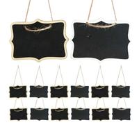 20 Pièces Petit Tableau Noir en Bois Suspendu, Panneau Mémo | Usage Polyvalent pour Affichage et Notes, Finition Soignée, Aspect Créatif, Résistant, pour Porte ou Buffet