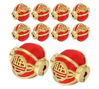 20 pièces Petite Lanterne Suspendue Fu Dorée Rouge, 3,5x3,5x3,2cm | Plastique Léger, Style Traditionnel Élégant, Ornement Réutilisable pour Murs, Entrée, Arbres Présents