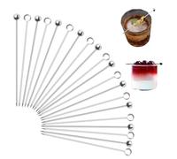20 Pièces Pics à cocktail en acier inoxydable, Bâtonnets à Cocktail 11cm, Réutilisable Métal Cure Dents Brochettes pour Bar, Grillades, Snacks, Finger Food, Antipasti, Cocktails, Vacances Les fêtes