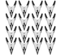 20 Pièces Pince à Ressort Noire en PVC Acier au Carbone, Compacte | Fond Photo et Décor de Mariage, Légère, Transport Facile, Protège les Surfaces, Format Mini