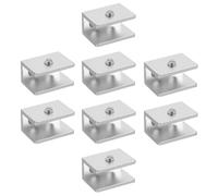 20 Pièces Pince à Verre, Alliage D'aluminium Argenté | Fixation sans Cadre pour Panneaux 8 à 11mm, Trou 5mm et Entraxe 12mm, Usage Salon Bureau