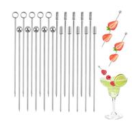 20 Pièces Pique Aperitif, Brochettes Cocktail, Pic Aperitif, Bâtonnets De Fruits, 11cm, Acier Inoxydable, Décoration, Utilisé Pour Les Fruits, La Viande, Cocktails, Fêtes , Anniversaires (Argent)