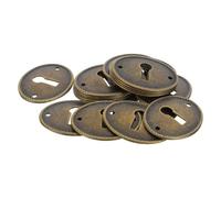 20 Pièces Plaque Ovale Décorative Vintage en Fer, Serrure 2,8 CM | Finition Plaquée et Bords Lisses, pour Tiroir, Armoire, Coffret à Bijoux, Restauration DIY