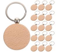 20 Pièces Porte-clés en Bois, Décoration Mode, Finition Soignée | DIY Peinture et Gravure, Usage Coin Wallet, Breloque Khaki pour Paquet à Main