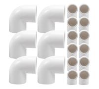 20 Pièces Raccord Coudé pour Tuyau D'eau à 90 Degrés en Pvc Blanc | Connexion à Angle Droit, Format Compact pour Plomberie, Finition Sobre, Remplacement Adapté aux Installations
