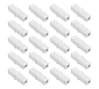 20 Pièces Raccord de Tube Carré en Plastique PE Blanc | Renforce la Stabilité, Cache les Extrémités, Réduit L’installation, pour Étagères de Garage et Atelier