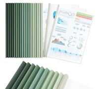 20 Pièces Reliure Dossier, A4 Transparent Reliure Dossier Baguette, Vert | Largeur de Dos 10 mm, Capacité 90 Feuilles, pour École Bureau Accueil Resume Documents