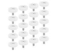 20 pièces Roue à Rouleaux Boulonnée en Nylon 25mm pour Tiroirs | Blanc, Structure à Roulement Intégrée, Montage par Vis, pour Mobilier Coulissant et Armoires D’Atelier