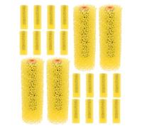 20 Pièces Rouleau Éponge Texturé, Finition Rapide Intérieure | Grosse Nappe, Distribution Équilibrée, Faible Coulure, Joint Robuste, Jaune, pour Rénovateurs et Décorateurs
