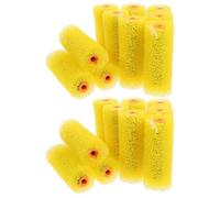 20 Pièces Rouleau Texturé Jaune en Éponge et Plastique | Texture 3d Homogène, Joint Robuste, Usage sur Échafaudage, pour Plâtre, Intérieur et Extérieur