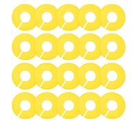 20 Pièces Séparateurs de Placard Jaune en Plastique Ronds | Surface Inscriptible, Bords Lisses et Ouverts, Repérage des Tailles, pour Portants, Boutique et Chambre D'garçon Fille